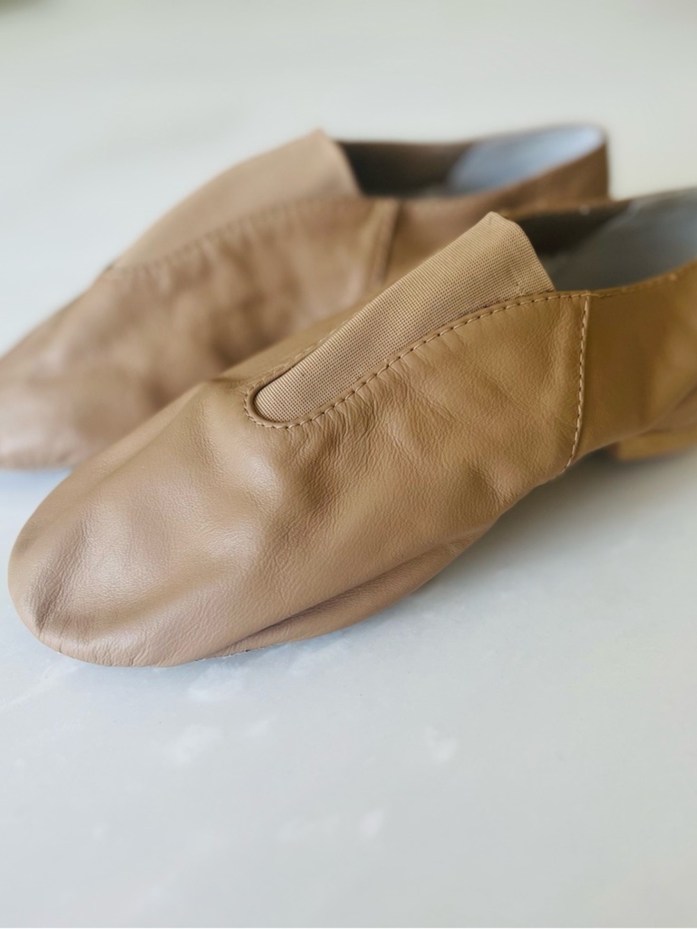 Bloch Kids Tan Leather Slip-On Dance Shoes
